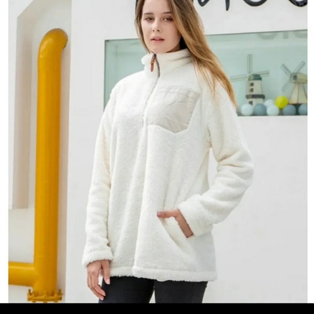 Cream Sherpa Pullover